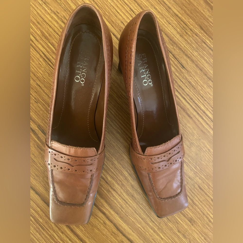 Vintage Franco Sarto - Square Toe Leather Pumps Loafers - size 8